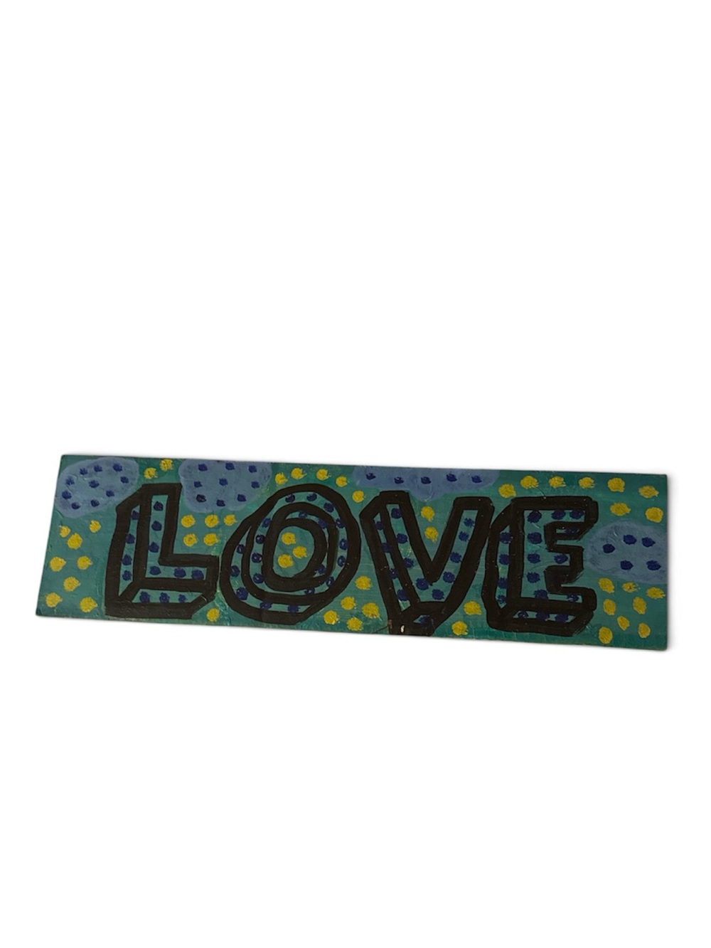 Handpainted Green LOVE Wall Sign - Decorative Home Wall Decor
